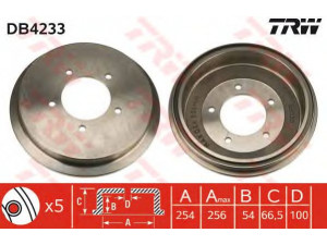 TRW DB4233 stabdžių būgnas 
 Stabdžių sistema -> Būgninis stabdys -> Stabdžių būgnas
4351177, 4351177E00, 4351177EA0