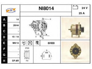 SNRA NI8014 kintamosios srovės generatorius
23099C8600, LR225403, LR22565E