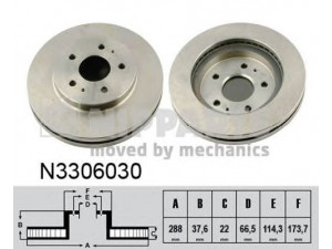 NIPPARTS N3306030 stabdžių diskas 
 Stabdžių sistema -> Diskinis stabdys -> Stabdžių diskas
43512-B4010