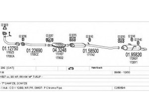 MTS C260594002558 išmetimo sistema 
 Išmetimo sistema -> Išmetimo sistema, visa