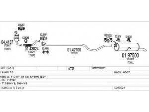 MTS C260224006123 išmetimo sistema 
 Išmetimo sistema -> Išmetimo sistema, visa