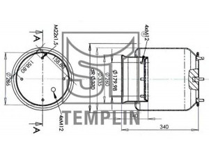 ST-TEMPLIN 04.060.6006.660 dėklas, pneumatinė pakaba
506 243, 785 168, 212 08 082, 212 15 632