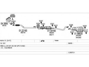 MTS C250721007228 išmetimo sistema 
 Išmetimo sistema -> Išmetimo sistema, visa