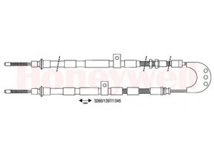 BENDIX 432176B trosas, stovėjimo stabdys 
 Stabdžių sistema -> Valdymo svirtys/trosai
1659647, 1659671, 6723389, 89FB2A603AH