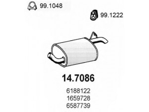 ASSO 14.7086 galinis duslintuvas 
 Išmetimo sistema -> Duslintuvas
1019608, 1100896, 1460209, 1659728