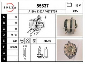 EAI 55637 kintamosios srovės generatorius 
 Elektros įranga -> Kint. sr. generatorius/dalys -> Kintamosios srovės generatorius