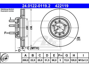 ATE 24.0122-0119.2 stabdžių diskas 
 Dviratė transporto priemonės -> Stabdžių sistema -> Stabdžių diskai / priedai
11646.22014.02.00, 60522092