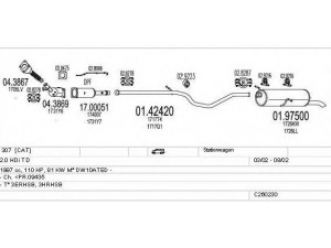 MTS C260230006129 išmetimo sistema 
 Išmetimo sistema -> Išmetimo sistema, visa