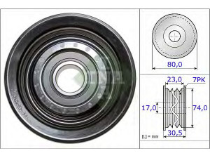 INA 532 0580 10 kreipiantysis skriemulys, V formos rumbuotas diržas 
 Diržinė pavara -> V formos rumbuotas diržas/komplektas -> Laisvasis/kreipiamasis skriemulys
31190-RL2-G01, 31190-RNA-003