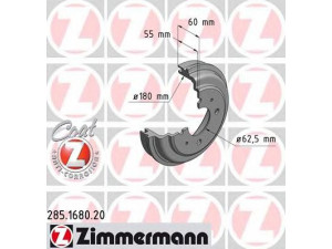 ZIMMERMANN 285.1680.20 stabdžių būgnas 
 Stabdžių sistema -> Būgninis stabdys -> Stabdžių būgnas
58411-02501