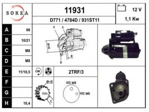 EAI 11931 starteris 
 Elektros įranga -> Starterio sistema -> Starteris
46821681