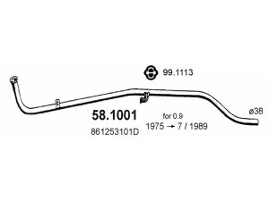 ASSO 58.1001 išleidimo kolektorius 
 Išmetimo sistema -> Išmetimo vamzdžiai
861253101D
