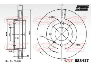 MAXTECH 883417.6980 stabdžių diskas 
 Dviratė transporto priemonės -> Stabdžių sistema -> Stabdžių diskai / priedai
MB407639, MB928995, MR128153, MR205584