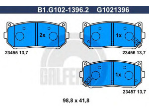 GALFER B1.G102-1396.2 stabdžių trinkelių rinkinys, diskinis stabdys 
 Techninės priežiūros dalys -> Papildomas remontas
0K2FC-26-28Z, 0K9A0-26-28Z