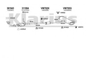 KLARIUS 931405U išmetimo sistema 
 Išmetimo sistema -> Išmetimo sistema, visa