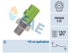 FAE 12613 alyvos slėgio jungiklis 
 Variklis -> Variklio elektra
1116647, 1226188, 1363512, 1S7A-9278-AA