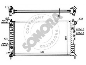 SOMORA 210442 radiatorius, variklio aušinimas 
 Aušinimo sistema -> Radiatorius/alyvos aušintuvas -> Radiatorius/dalys
1300185, 52479098