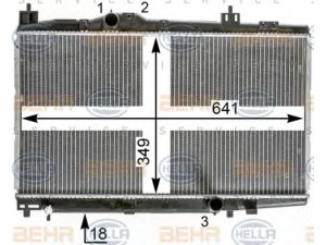 HELLA 8MK 376 900-341 radiatorius, variklio aušinimas 
 Aušinimo sistema -> Radiatorius/alyvos aušintuvas -> Radiatorius/dalys
16400-0N011, 16400-33080