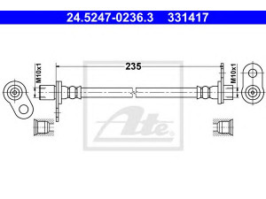 ATE 24.5247-0236.3 stabdžių žarnelė 
 Stabdžių sistema -> Stabdžių žarnelės
4650B626, MN116236