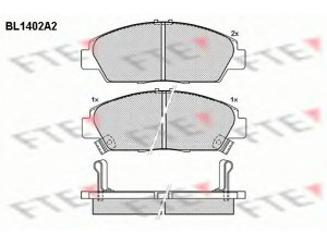 FTE BL1402A2 stabdžių trinkelių rinkinys, diskinis stabdys 
 Techninės priežiūros dalys -> Papildomas remontas
45022-S30-G10, 45022-SE0-G10, 45022-SN7-000
