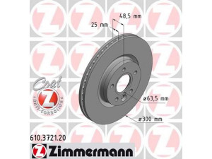 ZIMMERMANN 610.3721.20 stabdžių diskas 
 Dviratė transporto priemonės -> Stabdžių sistema -> Stabdžių diskai / priedai
313 41 643, 313 81 375, 314 00 817