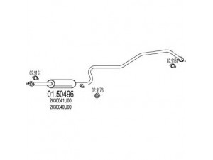 MTS 01.50496 vidurinis duslintuvas 
 Išmetimo sistema -> Duslintuvas
2030040U00, 2030041U00