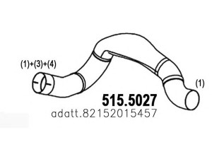 ASSO 515.5027 išleidimo kolektorius 
 Išmetimo sistema -> Išmetimo vamzdžiai
82152015457