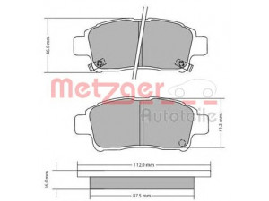 METZGER 1170436 stabdžių trinkelių rinkinys, diskinis stabdys 
 Techninės priežiūros dalys -> Papildomas remontas
04465-52052, 04465-52070, 04465-52130