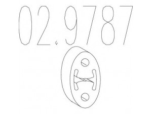 MTS 02.9787 atraminis buferis, triukšmo slopintuvas 
 Išmetimo sistema -> Surinkimo dalys -> Atskiros surinkimo dalys -> Guminė apsauga
6842636