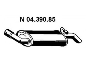 EBERSPÄCHER 04.390.85 galinis duslintuvas 
 Išmetimo sistema -> Duslintuvas
1 460 209, 1 659 728, 6 182 262