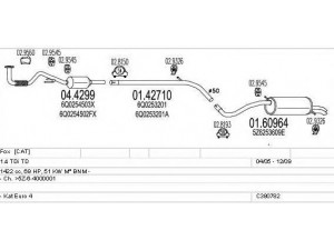 MTS C380782010823 išmetimo sistema 
 Išmetimo sistema -> Išmetimo sistema, visa