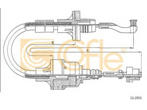 COFLE 11.2551 sankabos trosas 
 Dviratė transporto priemonės -> Kabeliai ir tachometro velenaai -> Sankabos trosas
669161, 669170, 90334416, 90345229