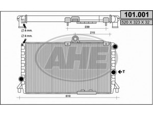 AHE 101.001 radiatorius, variklio aušinimas 
 Aušinimo sistema -> Radiatorius/alyvos aušintuvas -> Radiatorius/dalys
60538379