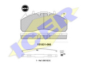 ICER 151831-066 stabdžių trinkelių rinkinys, diskinis stabdys 
 Techninės priežiūros dalys -> Papildomas remontas
2 056 871 1, 2 056 871 4, 2 102 470 1