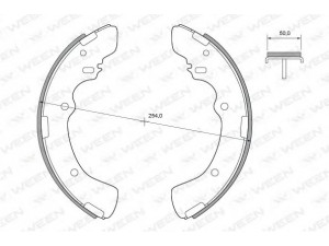 WEEN 152-2364 stabdžių trinkelių komplektas 
 Techninės priežiūros dalys -> Papildomas remontas
MB500822, MB587658, MB699079, MB895258