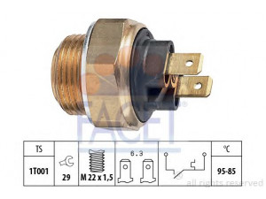 FACET 7.5033 temperatūros jungiklis, radiatoriaus ventiliatorius 
 Aušinimo sistema -> Siuntimo blokas, aušinimo skysčio temperatūra
1264.20, 9035204
