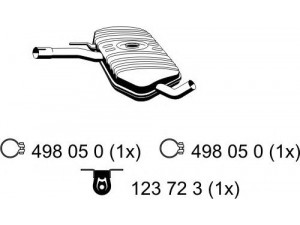 ERNST 133104 vidurinis duslintuvas 
 Išmetimo sistema -> Duslintuvas
357 253 409 B, 357 253 409 J