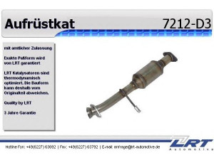 LRT 7212-D3 konversijos katalizatorius 
 Išmetimo sistema -> Euro1-/Euro2-/D3 konvertavimas
6.197.277, 6.542.165, 6.542.166