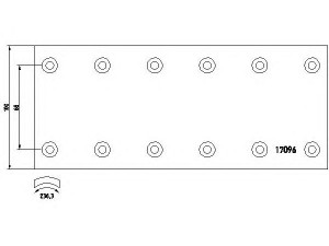 TEXTAR 17096 stabdžio antdėklas, būgninis stabdys