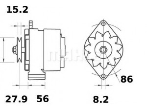 MAHLE ORIGINAL MG 278 kintamosios srovės generatorius
77 00 036 535, 77 00 058 809, 2147483647