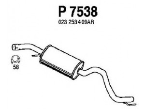 FENNO P7538 vidurinis duslintuvas 
 Išmetimo sistema -> Duslintuvas
023253409AK, 023253409AR