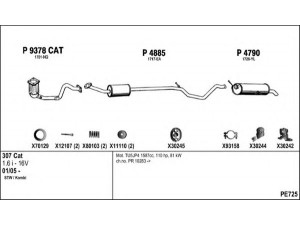 FENNO PE725 išmetimo sistema 
 Išmetimo sistema -> Išmetimo sistema, visa