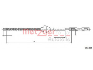 METZGER 10.5382 trosas, stovėjimo stabdys 
 Stabdžių sistema -> Valdymo svirtys/trosai
1688323, BV612A635AA