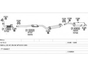 MTS C100504013221 išmetimo sistema 
 Išmetimo sistema -> Išmetimo sistema, visa