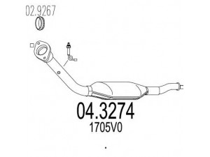 MTS 04.3274 katalizatoriaus keitiklis 
 Išmetimo sistema -> Katalizatoriaus keitiklis
1705V0