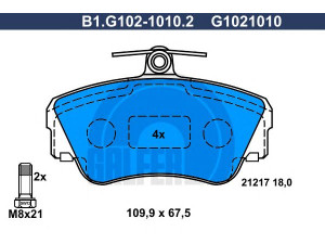 GALFER B1.G102-1010.2 stabdžių trinkelių rinkinys, diskinis stabdys 
 Techninės priežiūros dalys -> Papildomas remontas
3344061, 3344787