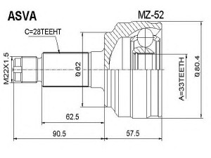 ASVA MZ-52 jungčių komplektas, kardaninis velenas 
 Ratų pavara -> Sujungimai/komplektas
GD76-25-50XC, GD76-25-50XC, GD76-25-60XC