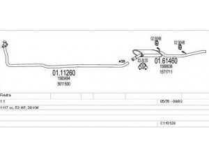 MTS C110129003836 išmetimo sistema 
 Išmetimo sistema -> Išmetimo sistema, visa