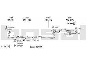 BOSAL 034.245.70 išmetimo sistema 
 Išmetimo sistema -> Išmetimo sistema, visa
