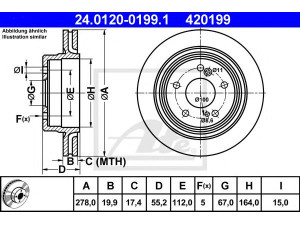 ATE 24.0120-0199.1 stabdžių diskas 
 Stabdžių sistema -> Diskinis stabdys -> Stabdžių diskas
124 423 06 12, 124 423 10 12